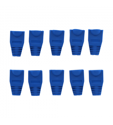 Netwerk kabelschoen blauw RJ45 set van 10
