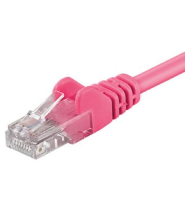 CAT5e netwerkkabel 0,25m roze - niet afgeschermd - CCA