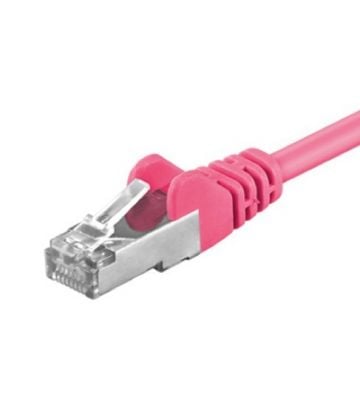 Cat5e netwerkkabel 0,50m roze - enkel afgeschermd