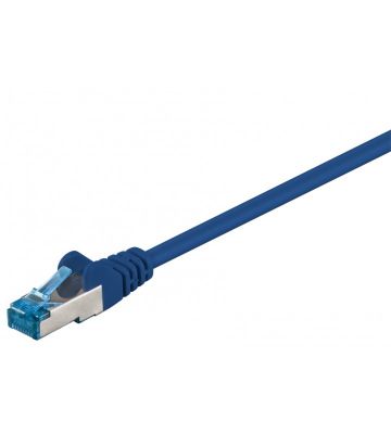 Cat6a netwerkkabel 0,25m blauw 100% koper - dubbel afgeschermd