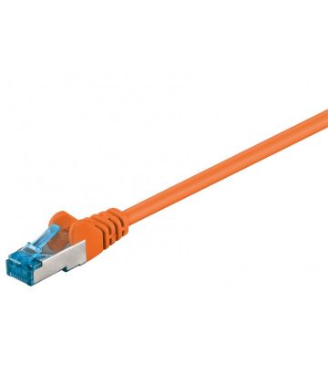 Cat6a netwerkkabel 0,50m oranje 100% koper - dubbel afgeschermd