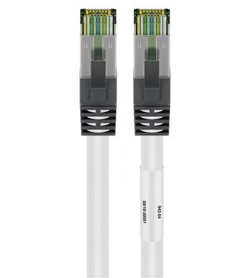 Cat8 netwerkkabel 3m wit 100% koper - dubbel afgeschermd