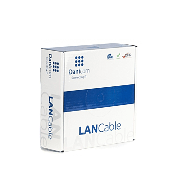 CAT6 U/UTP 50m kabel op rol soepel grijs CCA