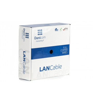 DANICOM Cat6 netwerkkabel op rol 50m stug LSZH (Eca) - enkel afgeschermd