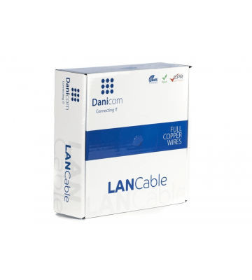 DANICOM Cat7 netwerkkabel op rol 100m stug LSZH (Eca) - dubbel afgeschermd