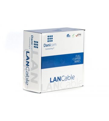 DANICOM Cat6a netwerkkabel voor buiten op rol 100m stug PE (Fca) -  onafgeschermd