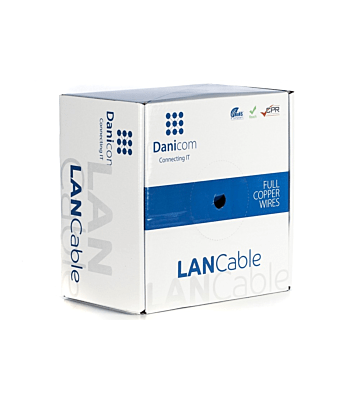 DANICOM Cat6a netwerkkabel op rol 100m stug LSZH (Dca) - niet afgeschermd