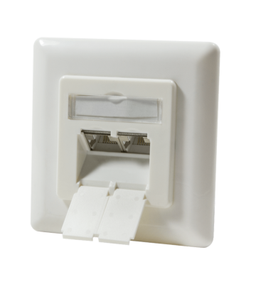 Cat6 netwerkdoos verticaal inbouw ivoor Roline - afgeschermd