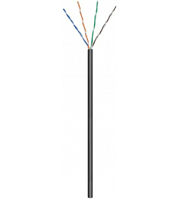 CAT5e netwerkkabel voor buiten op rol 100m stug zwart CCA - niet afgeschermd