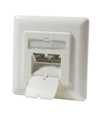 Cat6a netwerkdoos inbouw ivoor - afgeschermd