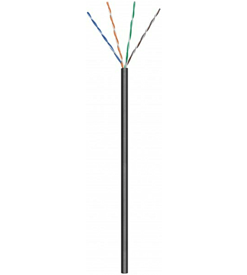 CAT6 netwerkkabel voor buiten op rol 100m soepel zwart CCA - niet afgeschermd