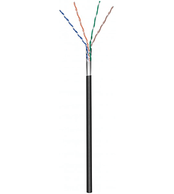 CAT5e netwerkkabel voor buiten op rol 100m soepel zwart CCA - enkel afgeschermd