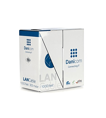 CAT5e netwerkkabel op rol 305m stug grijs CCA - niet afgeschermd