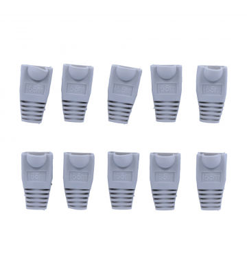 Netwerk kabelschoen grijs RJ45 set van 10