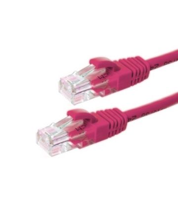 Cat5e netwerkkabel 0,25m roze 100% koper - niet afgeschermd