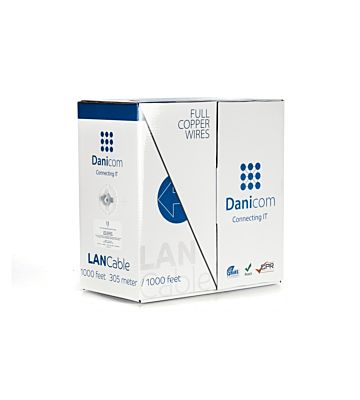 DANICOM Cat6 100% koper netwerkkabel op rol 305m stug LSZH (Cca) - niet afgeschermd