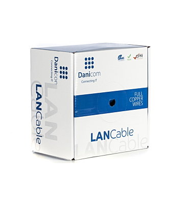 DANICOM Cat6a netwerkkabel op rol 100m stug LSZH (Dca) - niet afgeschermd