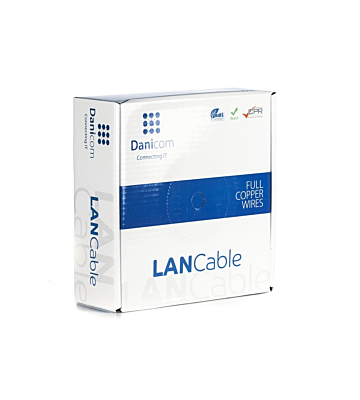 DANICOM Cat6a netwerkkabel op rol 50m stug LSZH (Dca) - niet afgeschermd