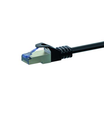 Cat6a netwerkkabel 0,50m zwart 100% koper - dubbel afgeschermd