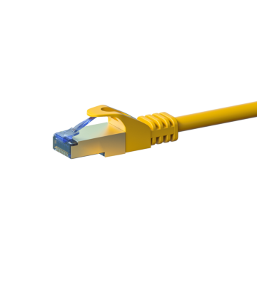 Cat6a netwerkkabel 0,50m geel 100% koper - dubbel afgeschermd