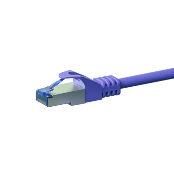 Cat6a netwerkkabel 0,50m paars 100% koper - dubbel afgeschermd