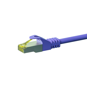 Cat7 netwerkkabel 5m paars 100% koper - dubbel afgeschermd