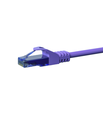 Cat6a netwerkkabel 0,50m paars 100% koper - niet afgeschermd