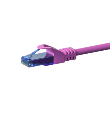 Cat6a netwerkkabel 0,50m roze 100% koper - niet afgeschermd