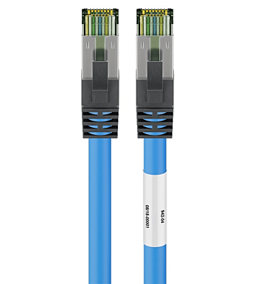 Cat8 netwerkkabel 1m blauw 100% koper - dubbel afgeschermd