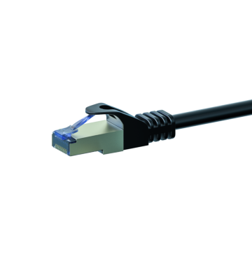Cat6a netwerkkabel 2m zwart 100% koper - dubbel afgeschermd