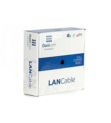 DANICOM Cat6 netwerkkabel op rol 50m soepel PVC (Fca) - enkel afgeschermd