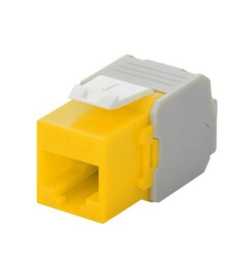 Cat6a keystone netwerkstekker geel LSA - niet afgeschermd