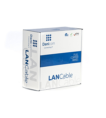 DANICOM Cat6a netwerkkabel voor buiten op rol 50m stug PE (Fca) -  onafgeschermd