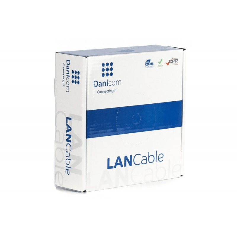 Cat6 netwerkkabel op rol 100m soepel grijs CCA - dubbel afgeschermd
