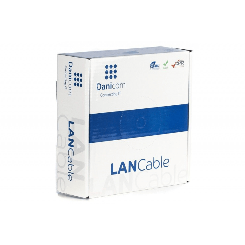 CAT5e netwerkkabel op rol 100m soepel grijs CCA - dubbel afgeschermd