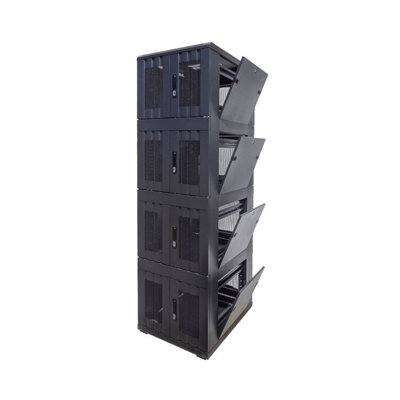 42U compartiment serverkast met geperforeerde deur - 4x9U - 800x1000x2000mm (BxDxH)