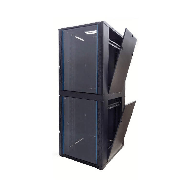 42U compartiment serverkast met glazen voordeur - 2x20U - 800x800x2000mm (BxDxH)