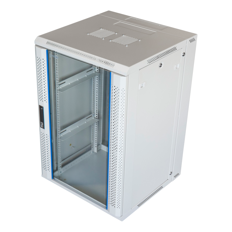 18U witte wandkast (kantelbaar) met metalen deur 600x600x1000mm (BxDxH)itte wandkast (kantelbaar) met metalen deur 600x600x770mm (BxDxH)