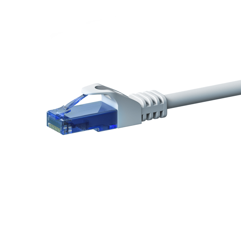 Cat6a netwerkkabel 0,50m wit 100% koper - niet afgeschermd