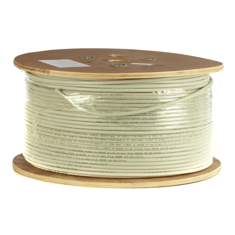DANICOM Cat6a netwerkkabel op rol 305m soepel PVC (Fca) - dubbel afgeschermd