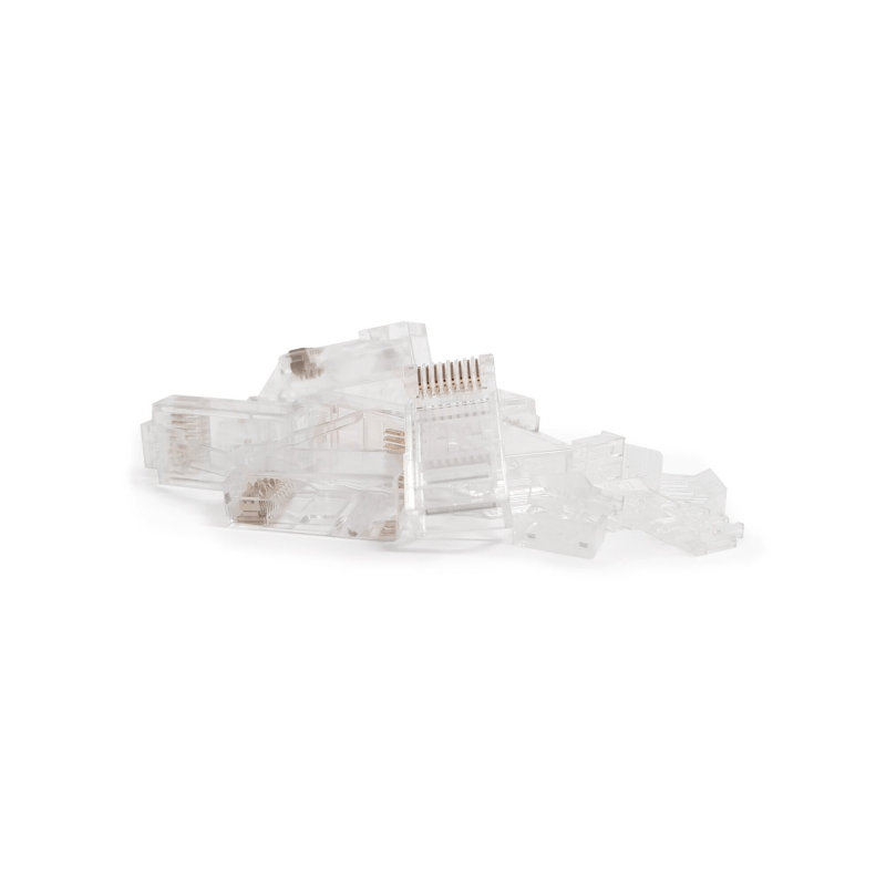 CAT6 Connector RJ45 - Unshielded met hulpstukje - voor stugge kern - 10 stuks