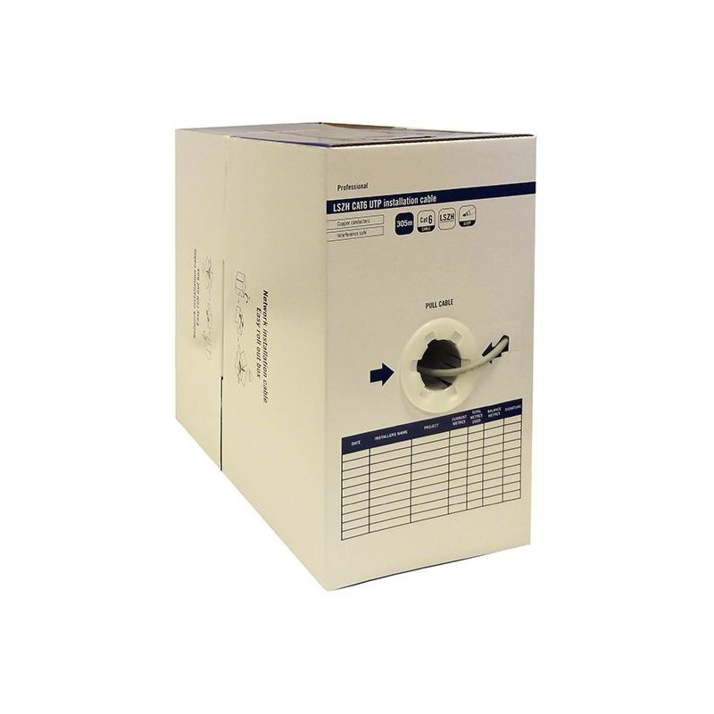 Alfaco Cat6 netwerkkabel op rol 305m stug LSZH (Eca) - niet afgeschermd