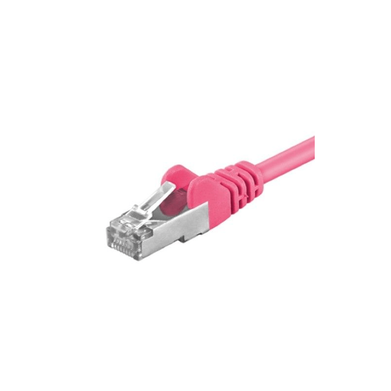 Cat5e netwerkkabel 3m roze- enkel afgeschermd