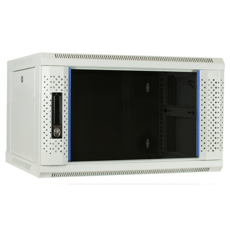 4U witte wandkast met glazen deur 600x450x280mm (BxDxH)