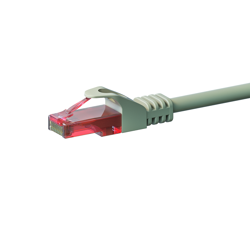 Cat6 netwerkkabel 0,50m grijs 100% koper - niet afgeschermd