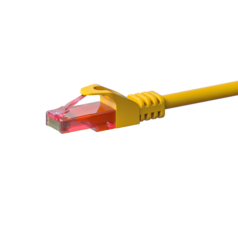 Cat6 netwerkkabel 0,15m geel 100% koper - niet afgeschermd