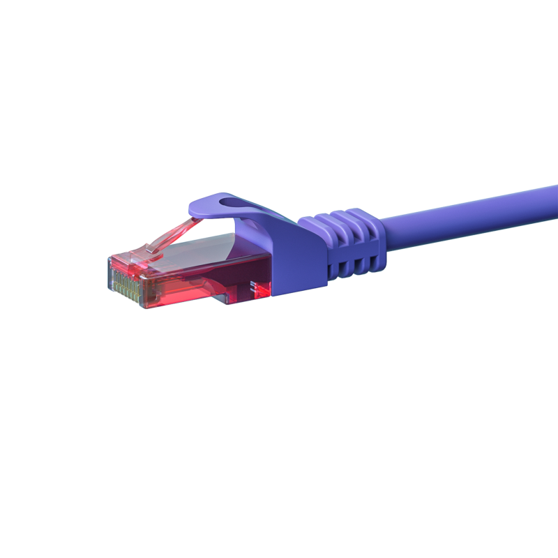 Cat6 netwerkkabel 0,15m paars 100% koper - niet afgeschermd