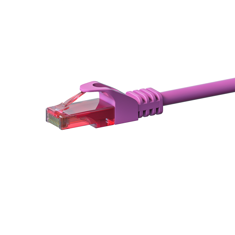Cat6 netwerkkabel 1,50m roze 100% koper - niet afgeschermd