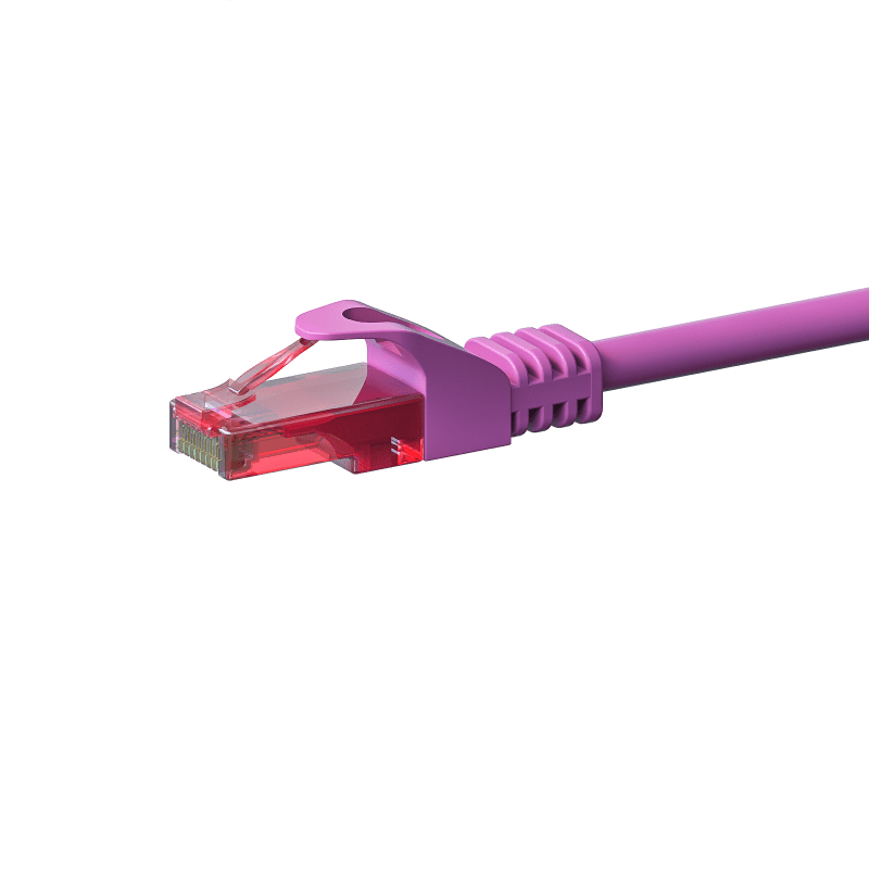 Cat6 netwerkkabel 7m roze - 100% koper - niet afgeschermd