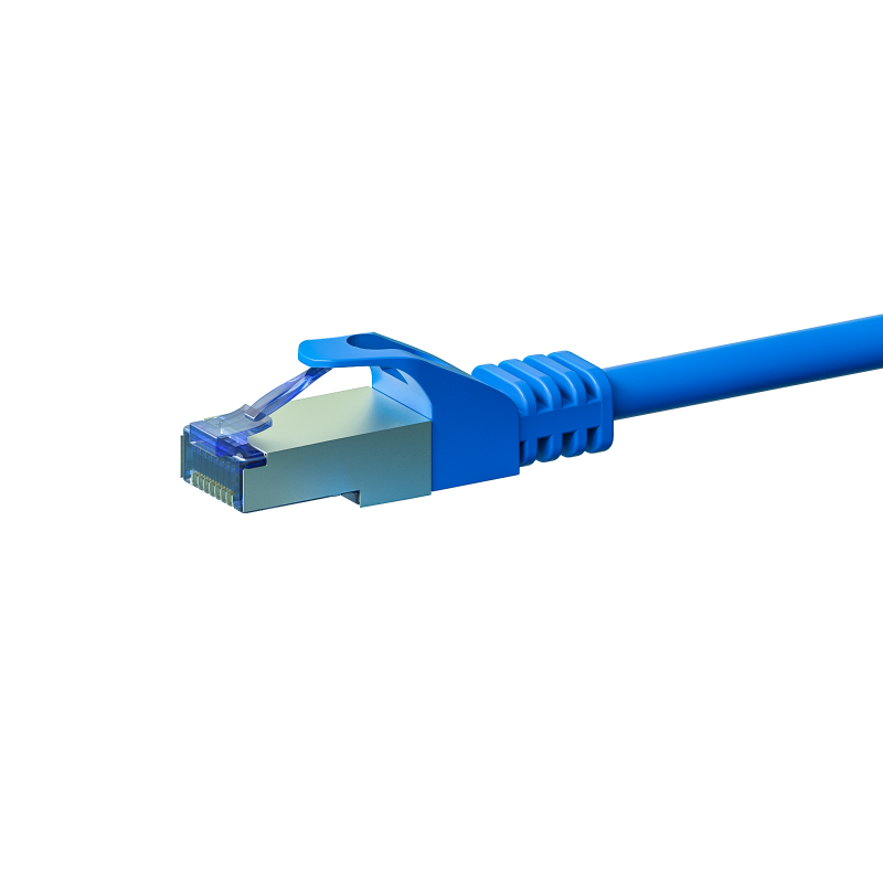 Cat6a netwerkkabel 0,50m blauw 100% koper - dubbel afgeschermd